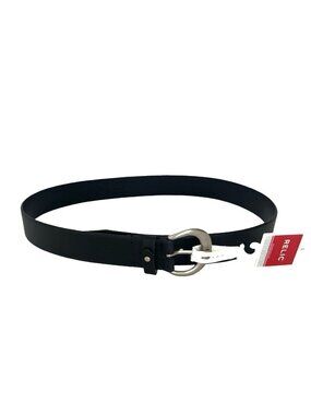Relic Bonded Leather Belt Womens Sz Large Black Fits 32-34" Waist New